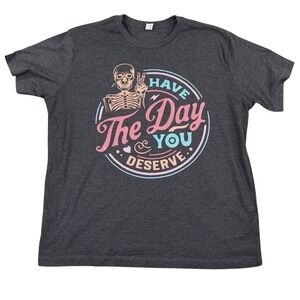 Rustic United Houston Skeleton Tee Mens XL Gray Have The Day You Deserve Soft